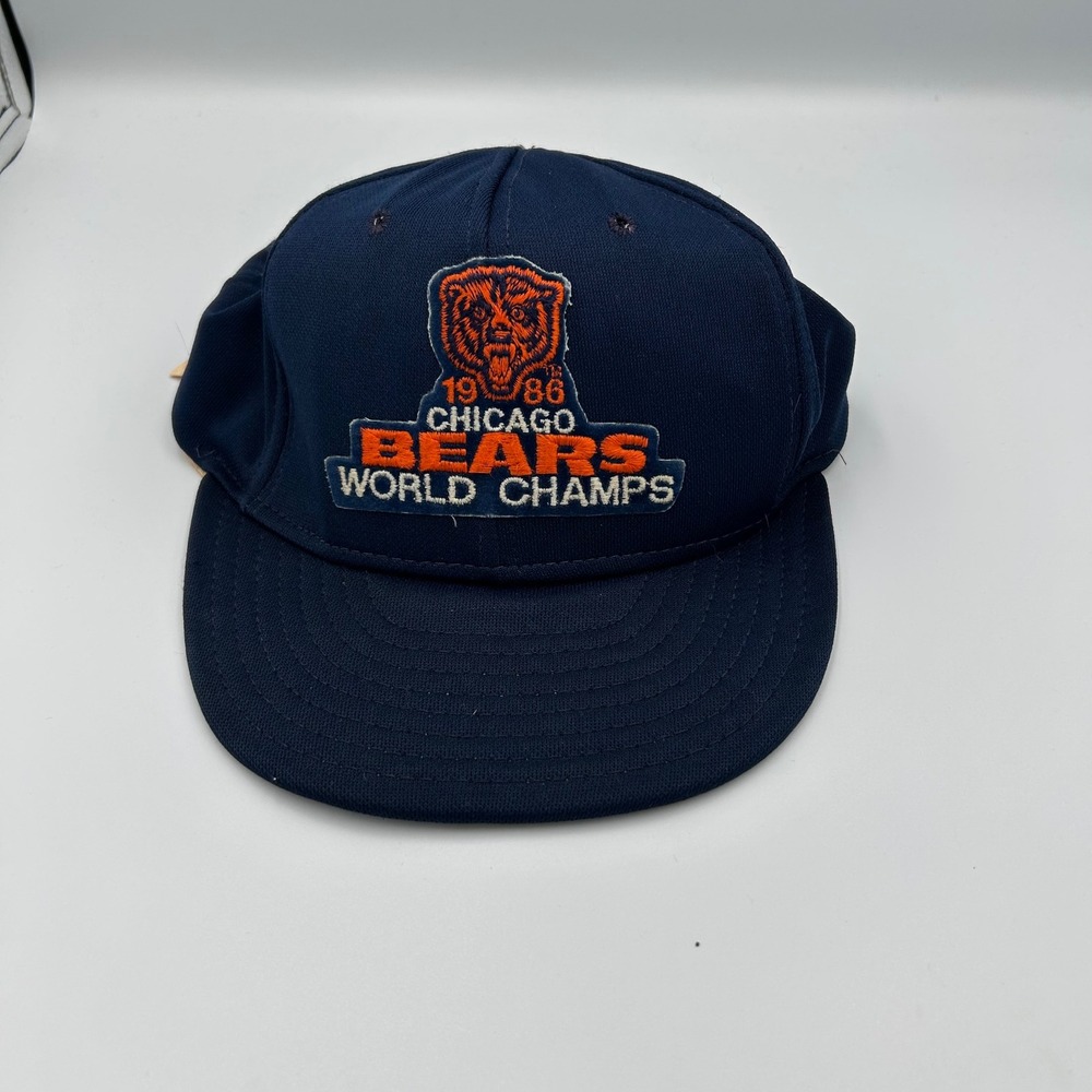 Spalding Hat Mens OSFA Navy Chicago Bears 1986 World Champs Snapback Vintage